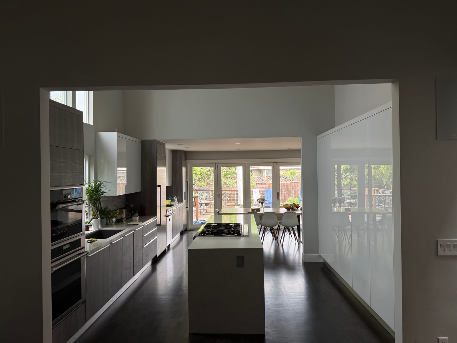 Kitchen renovation with modern appliances and counters