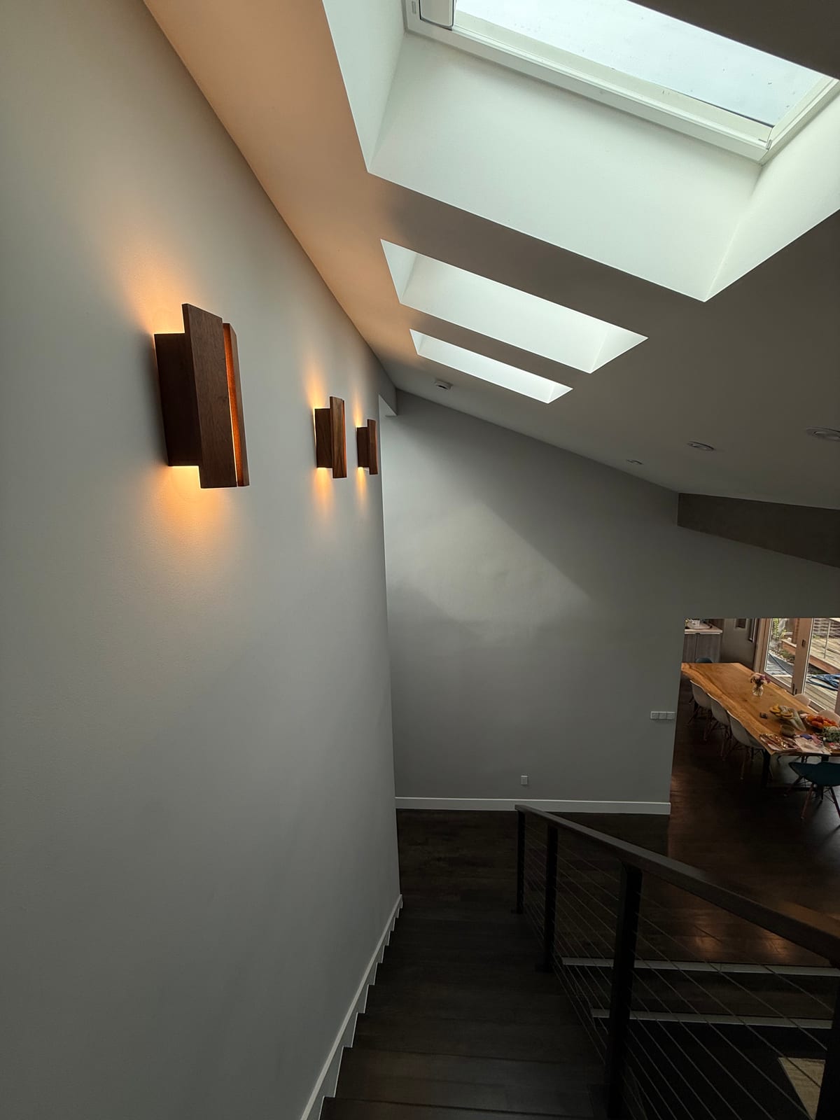 Interior remodel architectural detail and lighting
